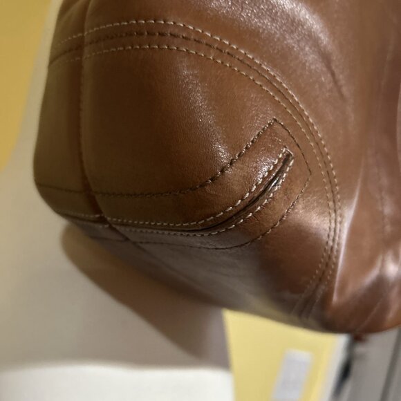 Vtg Coach Brown Double Front Buckle Pockets Leather Soho Y2K Bag F08A09 - Picture 7 of 16